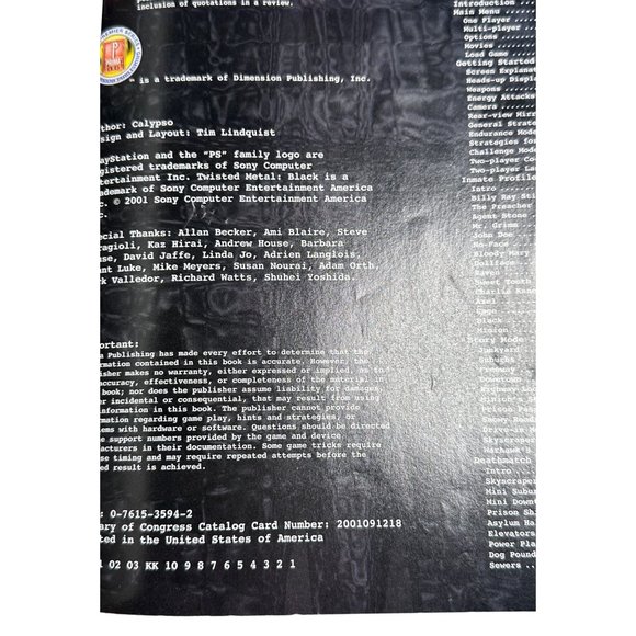 Twisted metal black ps2 prima game strategy guide vtg - Picture 3 of 5